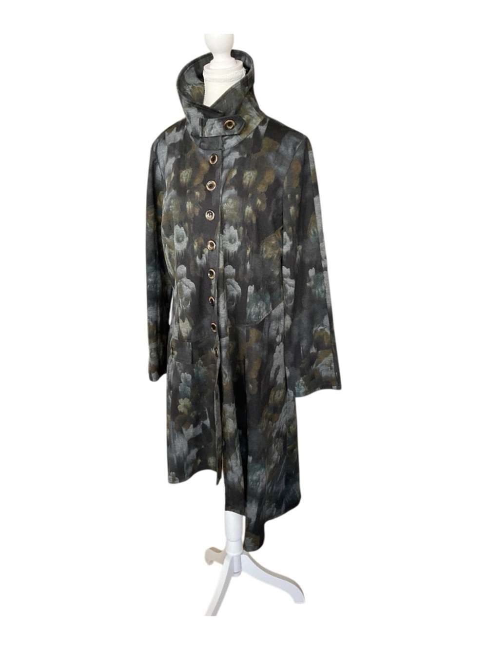 PURE Essence Abstract Floral Swing Jacket Tunic XL Made in Canada - Picture 3 of 8